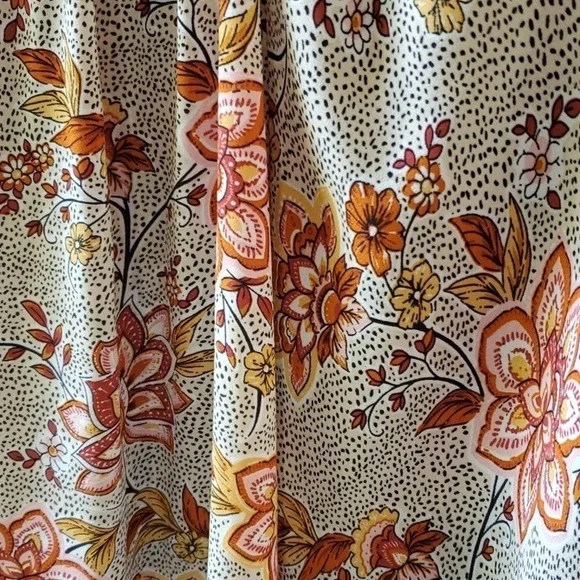 Philosophy tan floral print top elastic baloon long sleeve Size XL - Picture 10 of 11